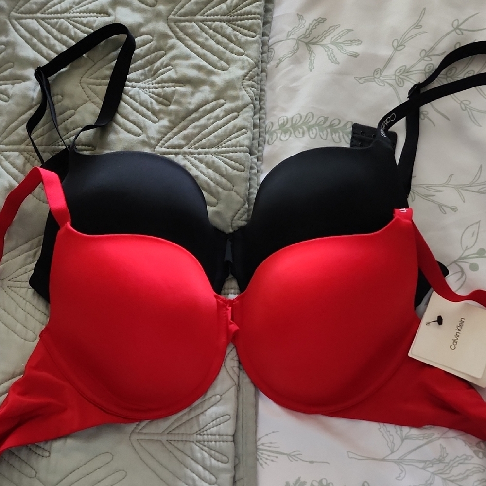 Calvin Klein Bold Red and Classic Black Bra